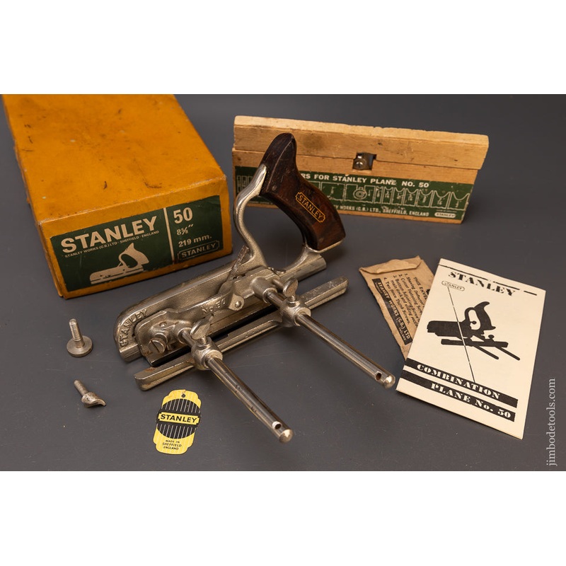 STANLEY No. 50 Combination Plow Plane Mint in Box 100% Complete – 110296