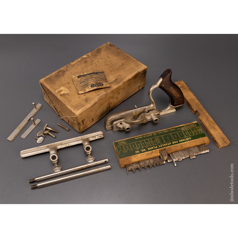 STANLEY No. 50 Combination Plow Plane Mint in Box 100% Complete – 110393
