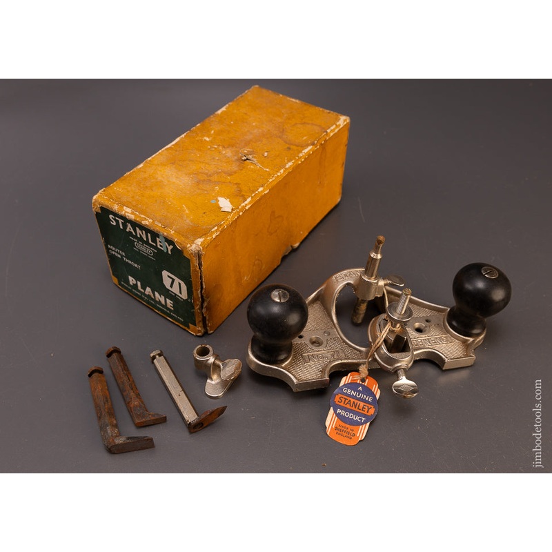 STANLEY No. 71 Router Plane 100% Complete Near Mint in Box – 110360