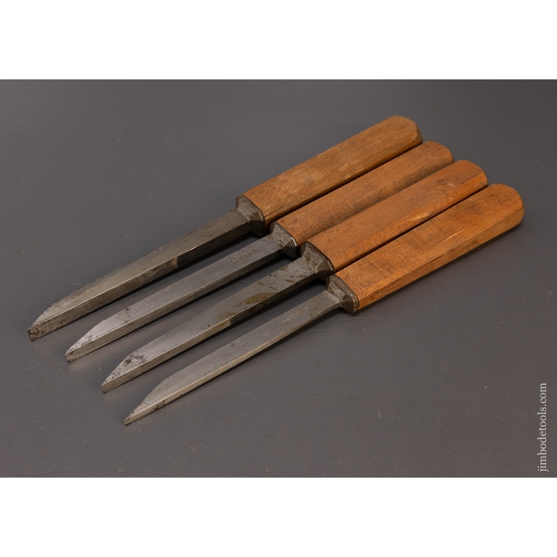 Remarkable New Old Stock Set of 4 Pig Sticker Mortise Chisels by SPEAR & JACKSON – 109995