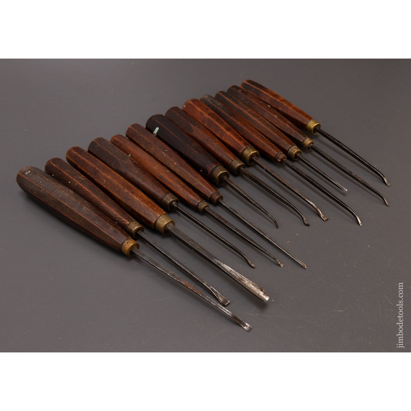 Set of 13 C. MAIERS Carving Chisels Gouges — 108077