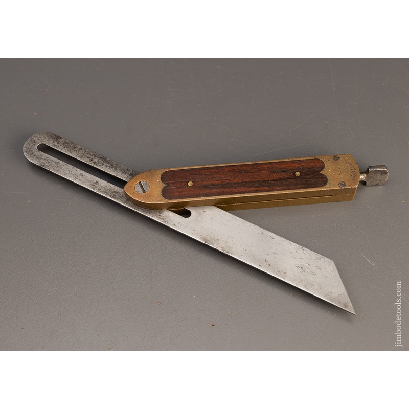 Sweet 9 Inch ROBINSONS PATENT ST. JOHNSBURY Rosewood & Brass Bevel Square – EXCELSIOR 110483