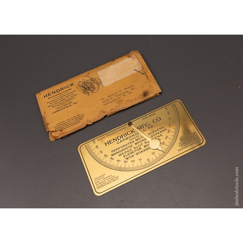 Rare Brass HENDRICK MFG CO. Inclinometer & Scope Meter Mint in Packaging – 111364