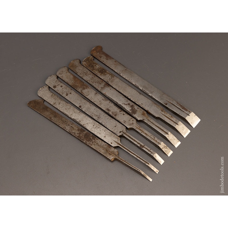 Very Rare Set of 7 Plow Plane Irons by SCHAEFER & COBB – 111061