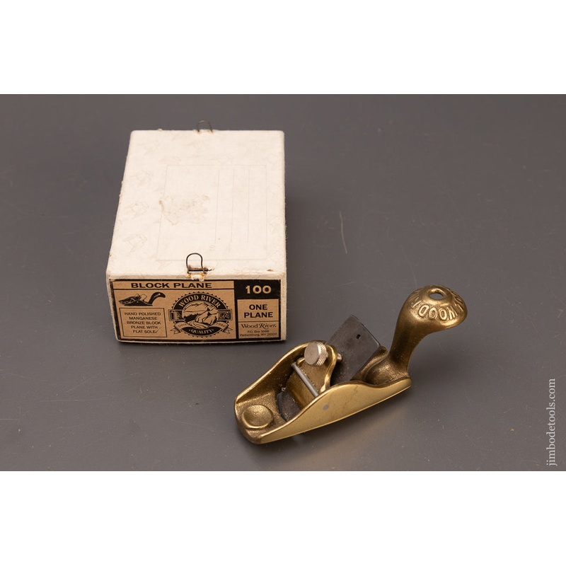 WOOD RIVER No. 100 Bronze Block Plane Near Mint in Box – 111189
