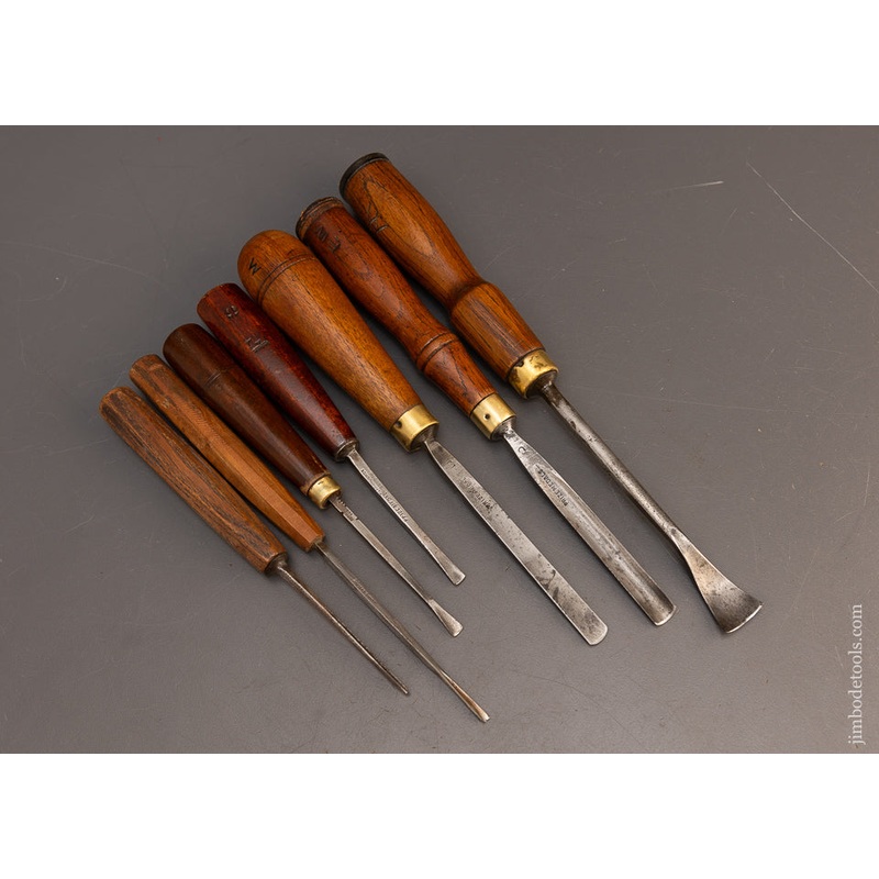 Set of 7 HERRING BROS. Carving Tools Chisels Gouges – 115870