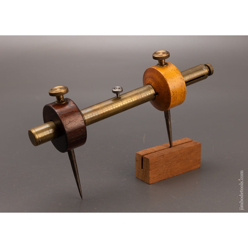 Rare & Fine KENNYS PATENT Boxwood & Rosewood Combination Tool Mortise Gauge & Trammel Points – EXCELSIOR 111241