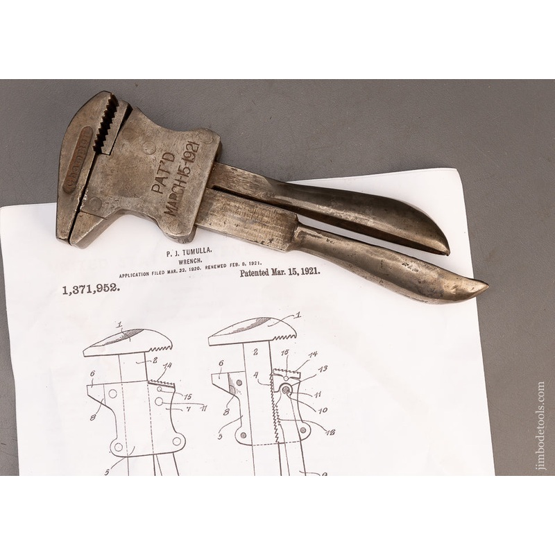 Rare TUMULLA Patent Quick Adjust Wrench – 116792
