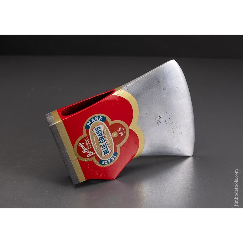 Spectacular BELKNAP BLUE GRASS Single Bit Axe in Full Paint & Decal Restoration – 95970