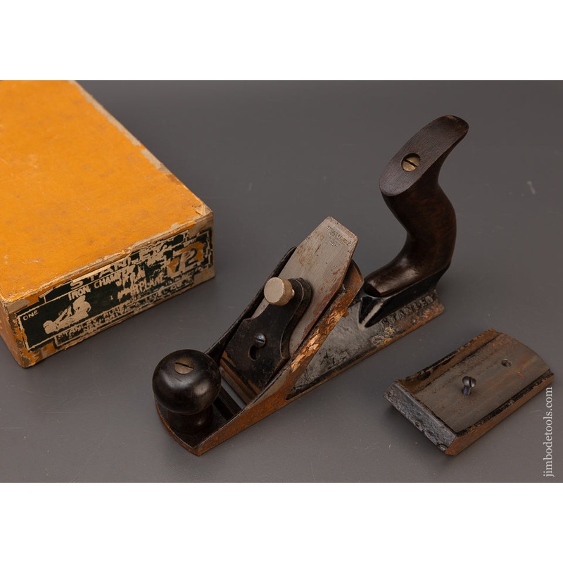 Rare Box STANLEY No. 72 Chamfer Plane with Bull Nose Attachment – 111596