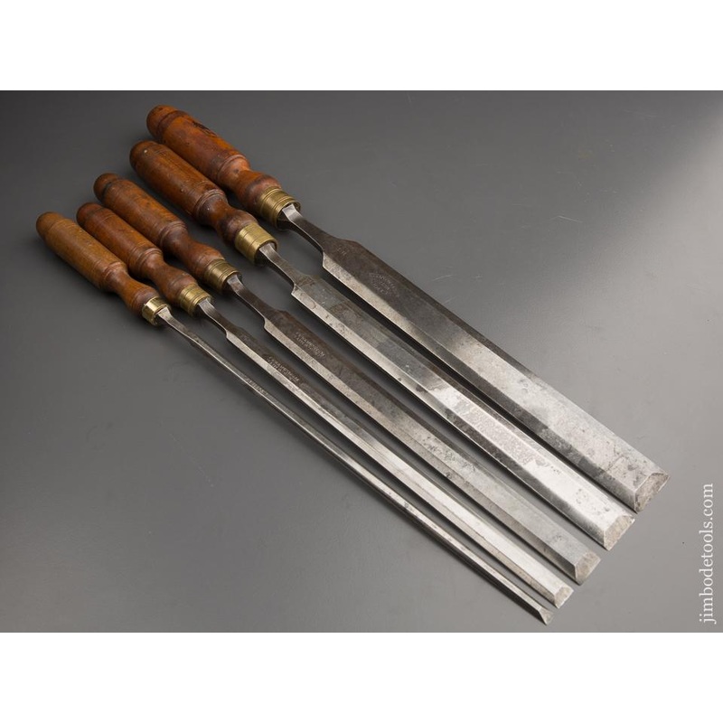 Rare! L&IJ WHITE Set of Five Paring Chisels EXTRA FINE! — 87073