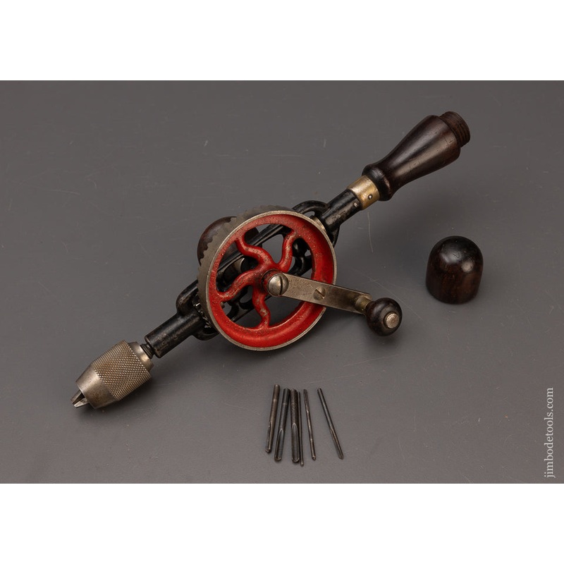 Rosewood MILLERS FALLS No. 5 Eggbeater Drill with 6 Bits – 111514