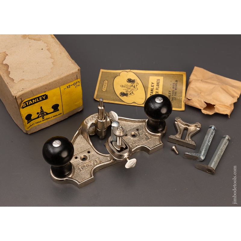 100% Complete STANLEY No. 071 Router Plane Mint in Box – 111869