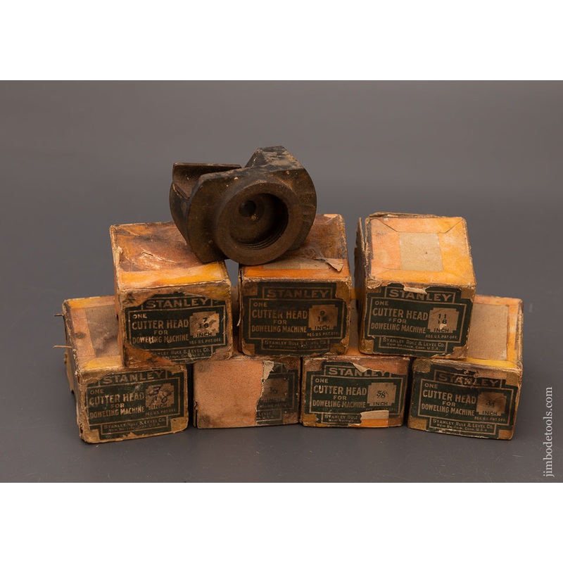 Rare Set of 8 Cutter Heads for STANLEY No. 77 Dowel Machine – 111863 – AS OF JUNE 15