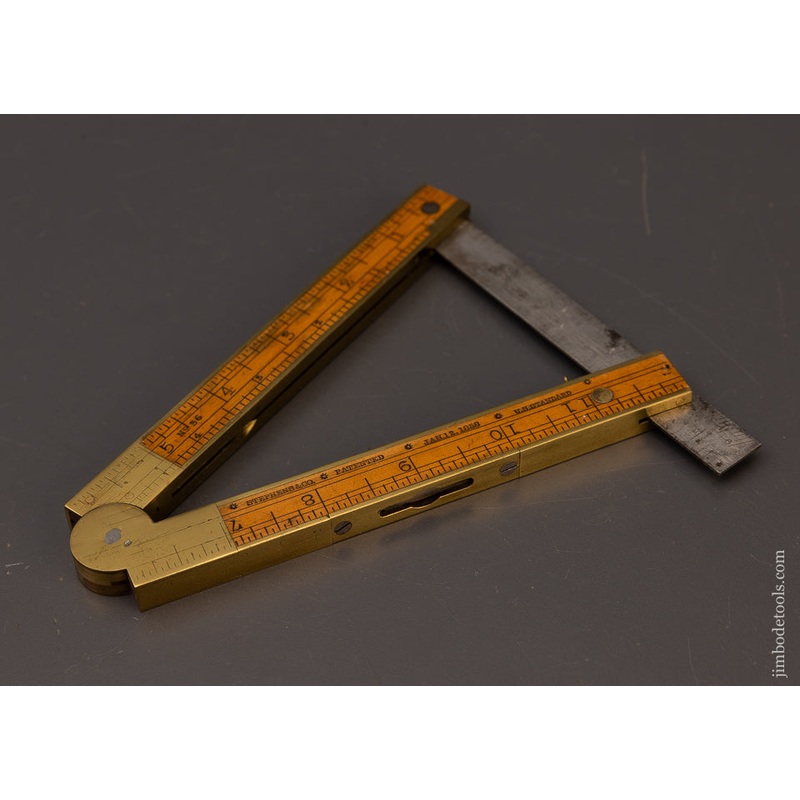 Sweet STEPHENS & CO. 1858 PATENT Combination Rule, Level, Inclinometer – 111797