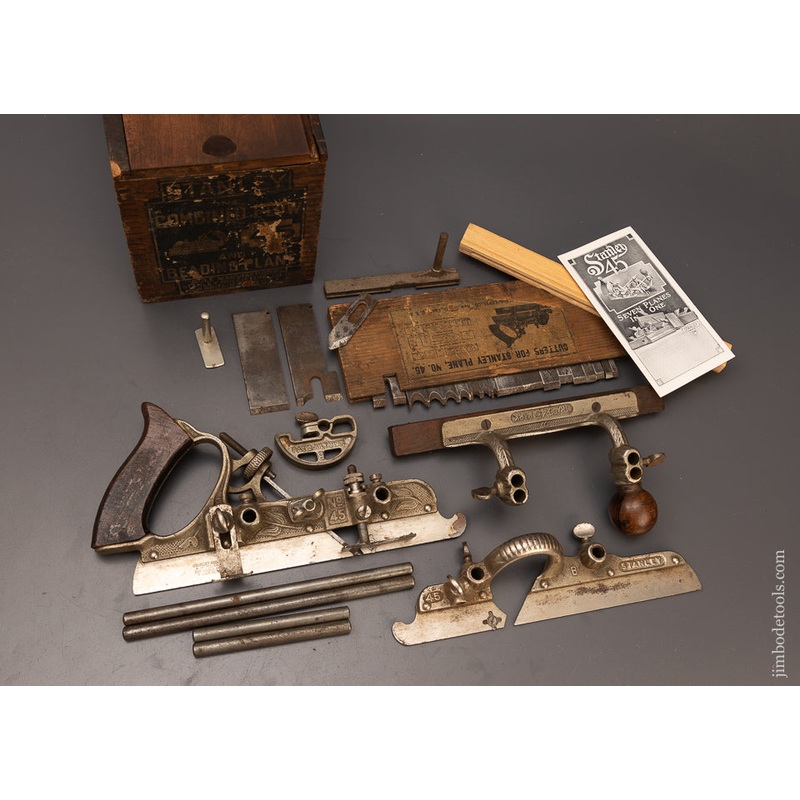 100% Complete STANLEY No. 45 Combination Plane in Original Box – 112183
