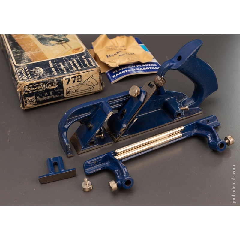 RECORD No. 778 Duplex Rabbet & Filletster Rebate Plane Mint in Box – 112425