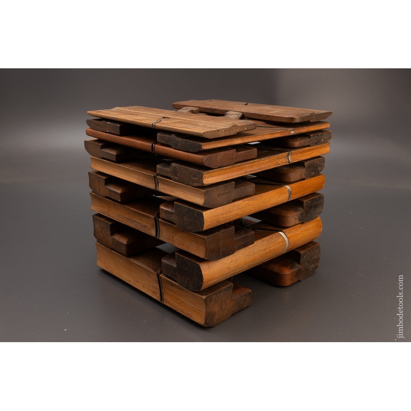 Skewed Set of 18 Hollow & Round Moulding Planes by KIRK & ASTLING NOTTINGHAM 1883-91 – 112811