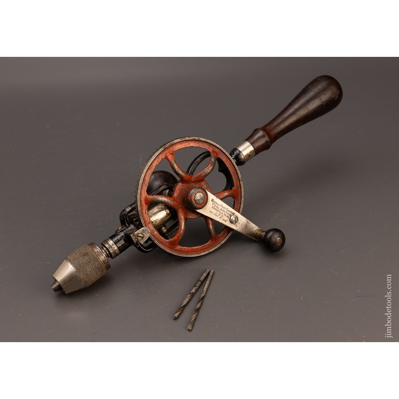 Smooth GOODELL PRATT 1895 PATENT Rosewood Handle 2 Speed Hand Drill – 112637