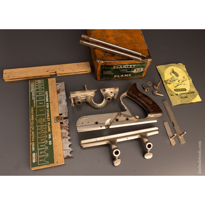100% Complete STANLEY No. 50 Combination Plane Near Mint in Box – 1113055