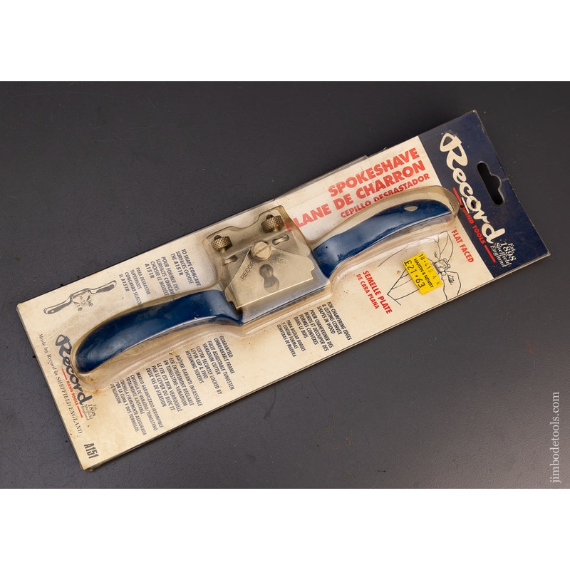 RECORD Flat Bottom Spoke Shave Mint in Box – 113033