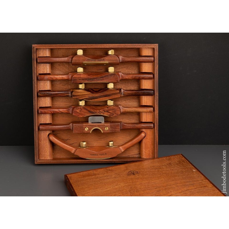 Ridiculous! Set of Six HARRIS TOOLS Travisher AND Spoke Shaves in Original Box MINT! — 91855