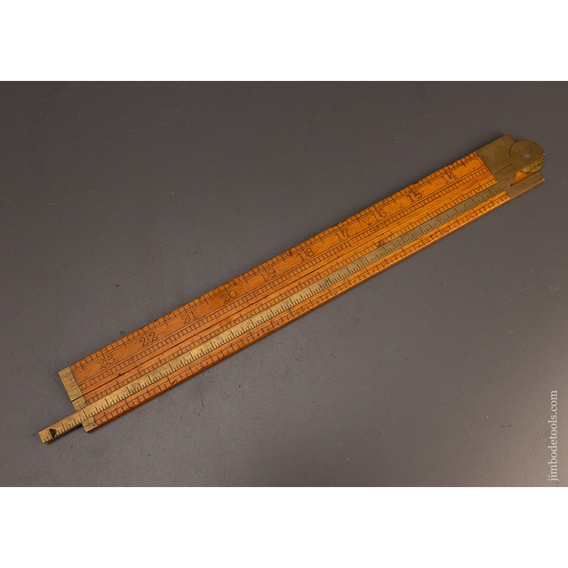 STANDARD RULE CO. No. 26 Two Foot Folding Rule with Slide – 113168