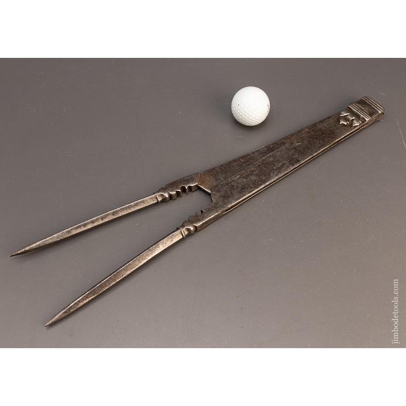 Stunning Hand Forged French Dividers with Leaf Decoration 18th Century – 116567