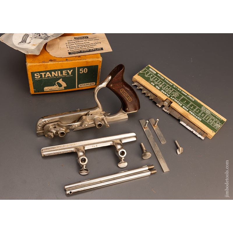 100% Complete STANLEY No. 50 Combination Plane Mint & Unused in Box – 113579