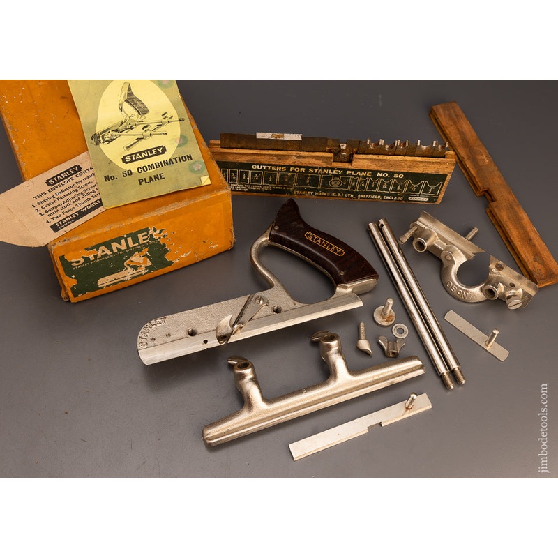 100% Complete STANLEY No. 50 Combination Plane Mint & Unused in Box – 113580