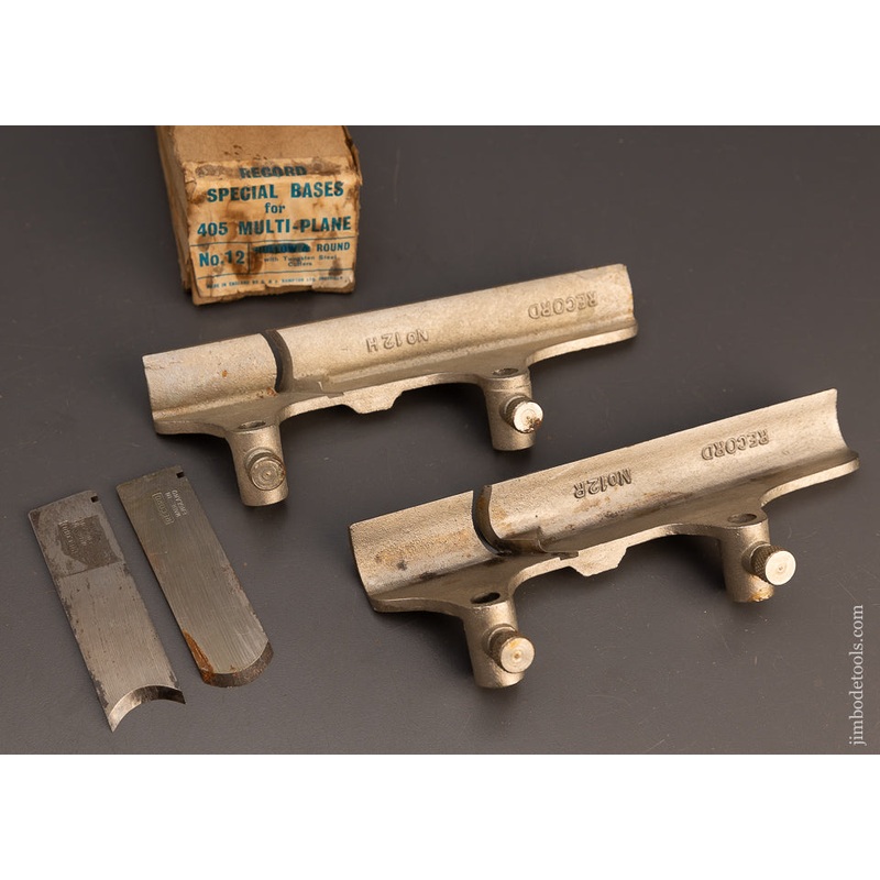 RECORD No. 12 Hollow & Round Bottoms with Cutters for STANLEY No. 45 and RECORD No. 405 Planes Mint in Box – 113653
