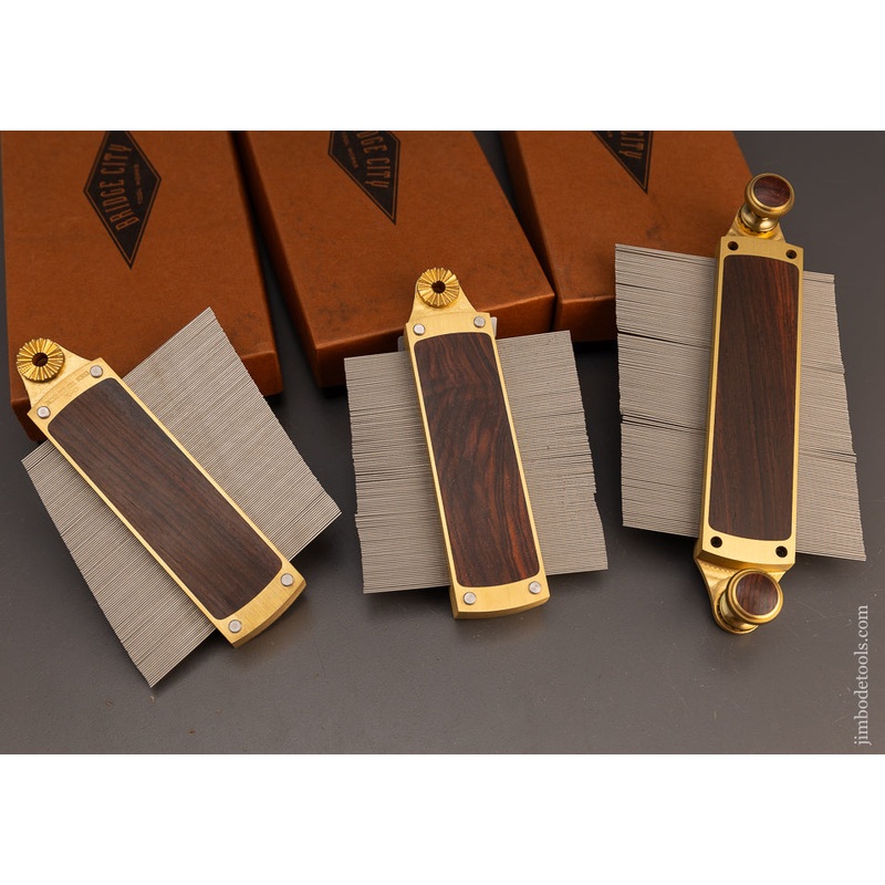 Set of 3 BRIDGE CITY TOOL WORKS PG-13 Rosewood Profile Gauge in Original Boxes – 113294