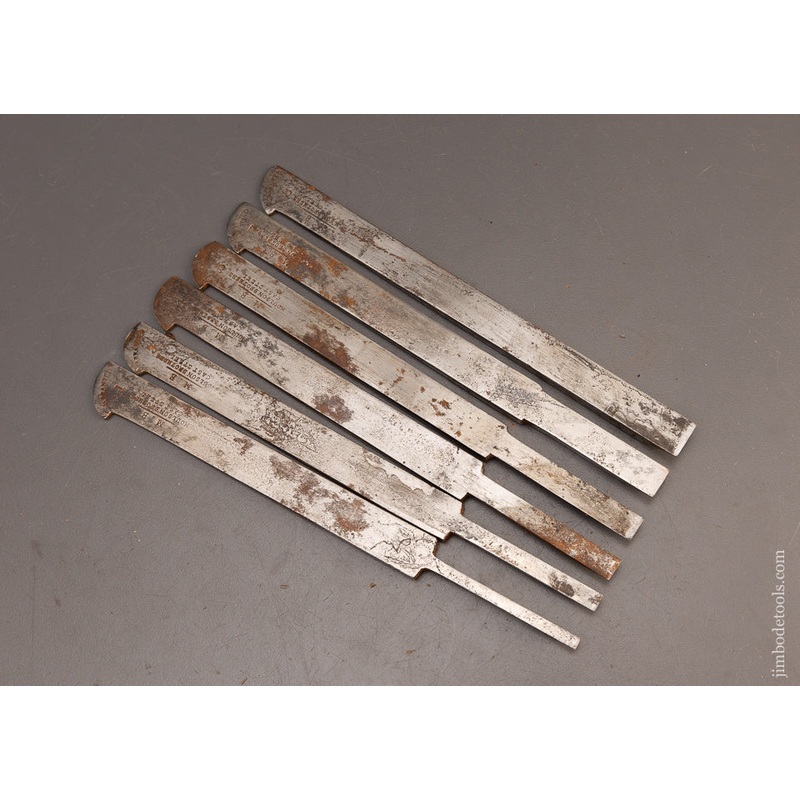 Set of 6 Plow Plane Irons MOULSON BROS. – 113546