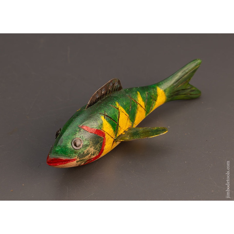 Pretty Yellow Perch Fish Decoy by Robt. Lindner, Clarence, N.Y. – 113763