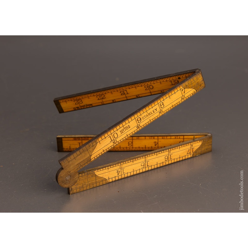 Spectacular Mint STANLEY No. 78 1/2 Full Bound Double Arch Joint Boxwood Rule – 113766