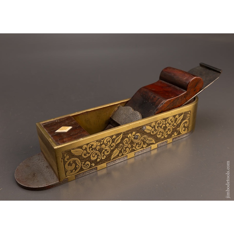 Stunning Engraved Gunmetal Dovetailed Infill Miter Plane – 113454