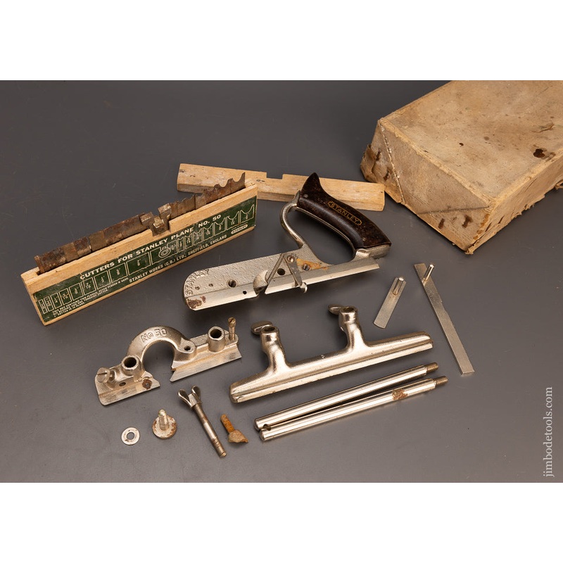 100% Complete Near Mint STANLEY No. 50 Combination Plow Plane in Box –  113938