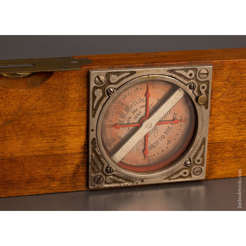 Rare MELLICK PATENT DEC. 3, 1889 Inclinometer & Level – 114027