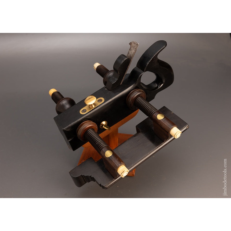 Spectacular Ivory Tipped Solid Ebony & Rosewood Plow Plane OHIO TOOL CO. No. 109 – EXCELSIOR 114006 – AS OF NOV 22