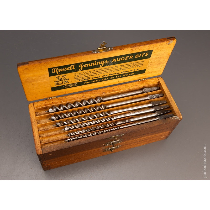 Very Fine Set of STANLEY No. 32 1/2 RUSSELL JENNINGS Bits 100% Complete – 113133