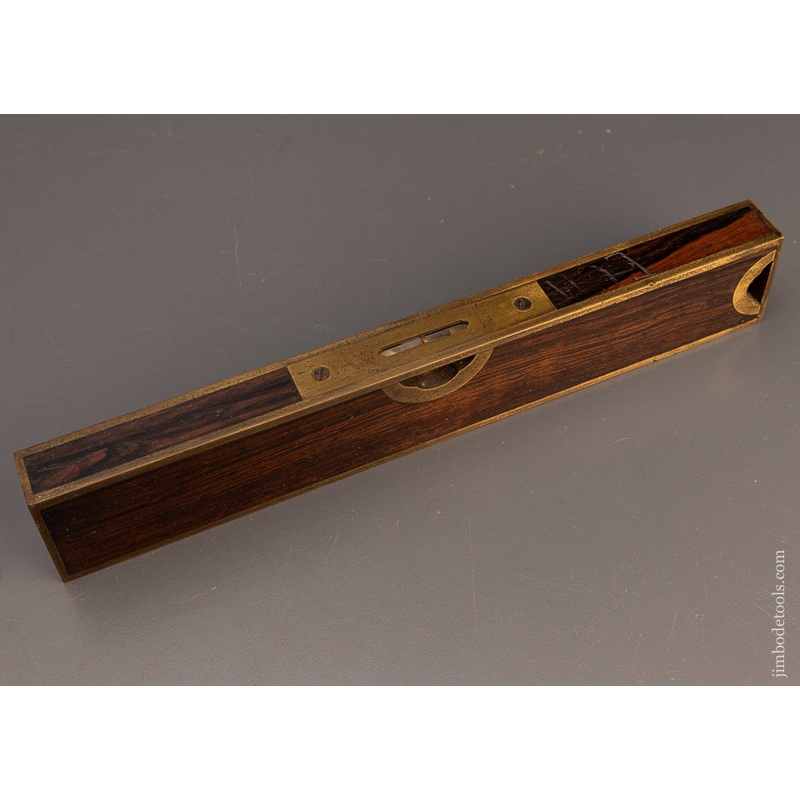 12 Inch Solid Rosewood, Brass Bound Plumb & Level by STRATTON BROS. No. 10 – 114325