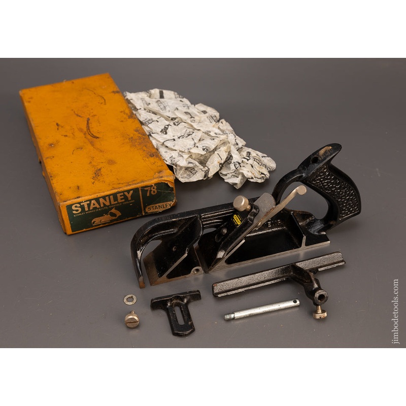 100% Complete STANLEY No. 78 Duplex, Rabbet, and Filletster Plane Near Mint in Box – 114519