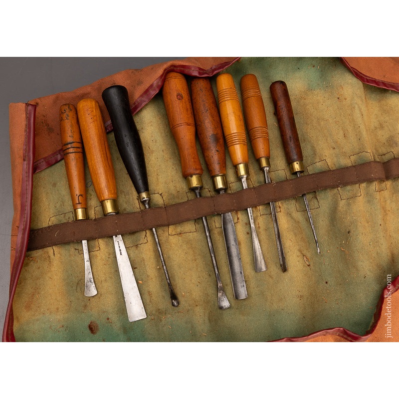 Roll of 8 Good Carving Chisels Gouges – 114313