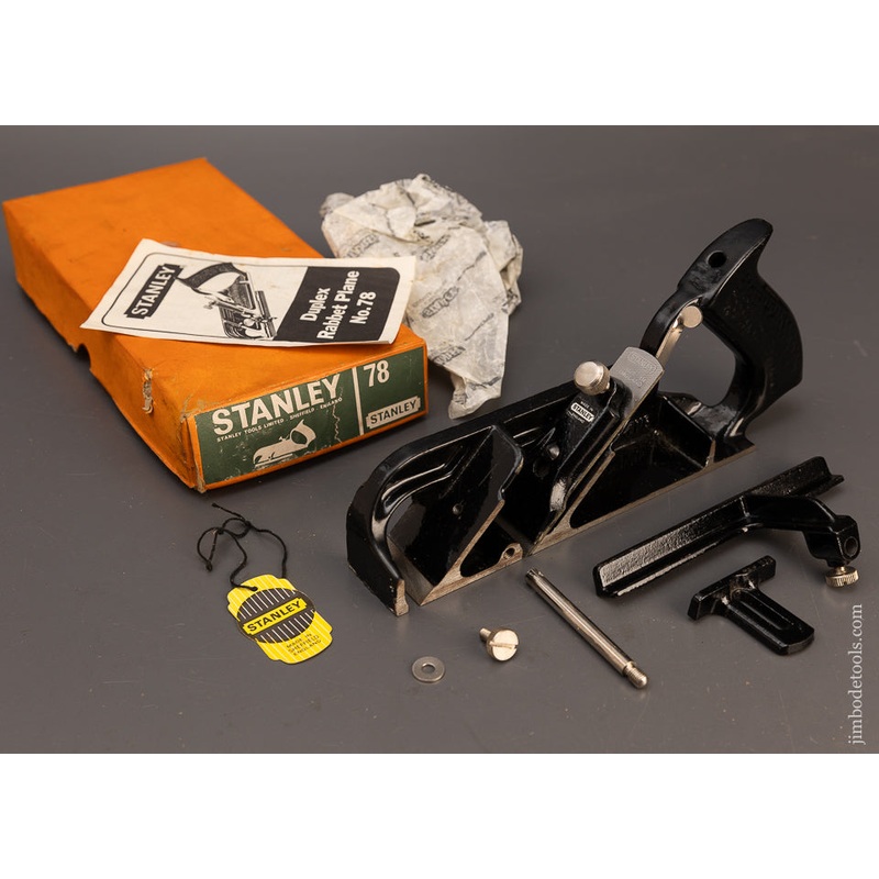 STANLEY No. 78 Duplex, Rabbet, and Filletster Plane with Tag Mint in Box – 114460