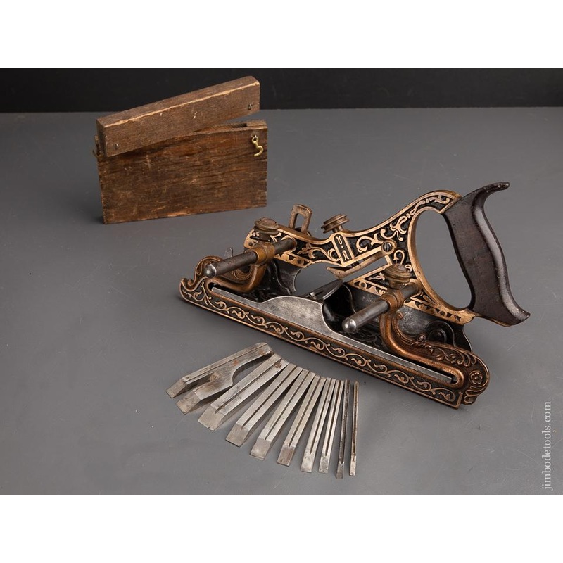 STANLEY MILLERS PATENT No. 42 Gunmetal Plow and Filletster Plane Type 3 ca. 1874 – 92812 – AS OF MAY 1