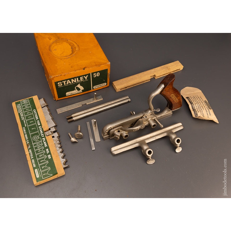 Unused! STANLEY No. 50 Light Combination Plane NEAR MINT and 100% COMPLETE in Original Box – 114889