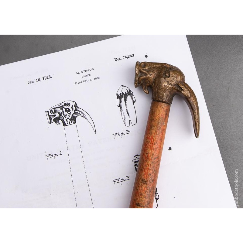 RARE MITTELDORFER-STRAUS Patent January 10, 1928 Goat Head Hammer – 92887