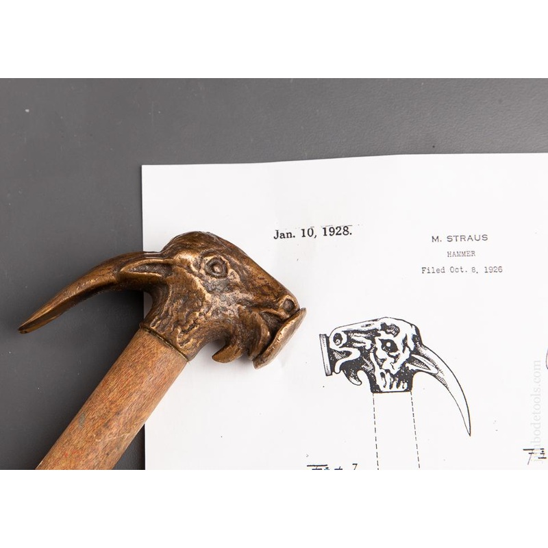 RARE MITTELDORFER-STRAUS Patent January 10, 1928 Goat Head Hammer – 92926