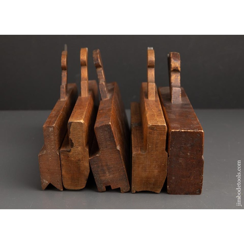 Set of Five J. BURKE Planes circa 1844 GOOD+ to FINE 3 Stars — 87119