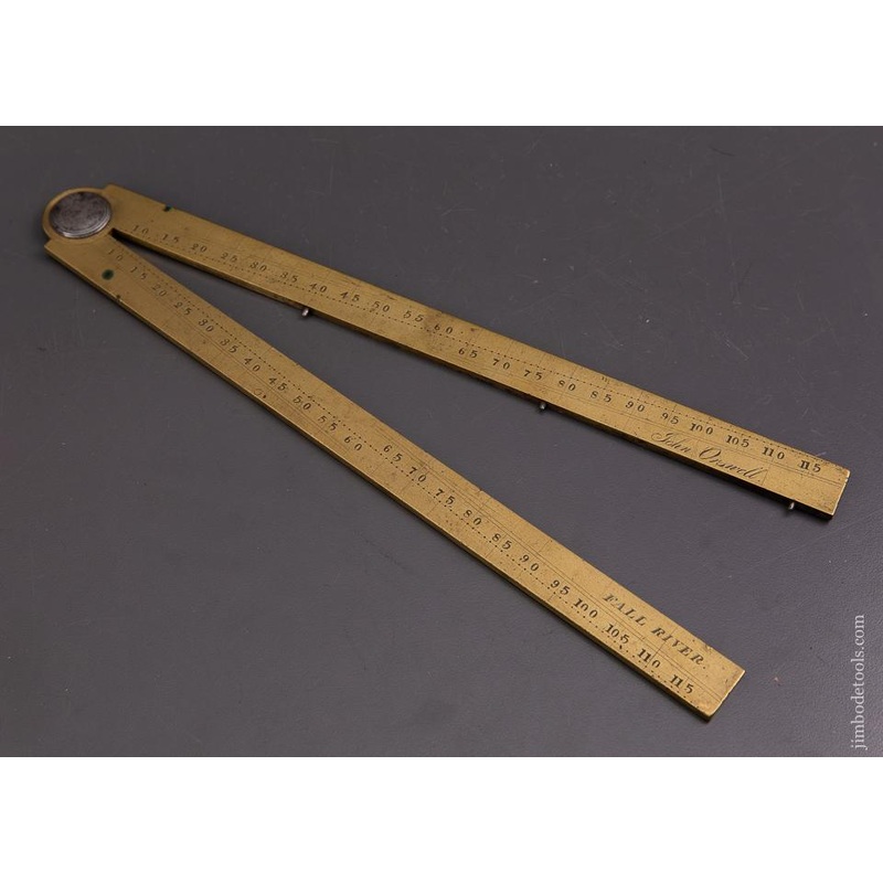 RARE Two Foot Heavy Brass Folding GEAR SECTOR Rule by JOHN ORSWELL Fall River, MA – 93431UR